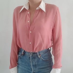 PINK Sheer Silk Shirt.